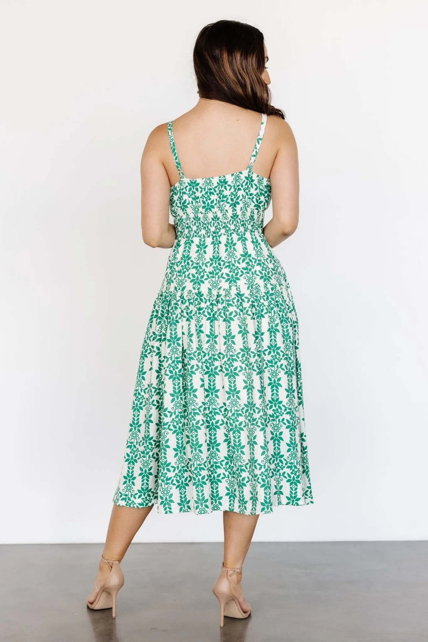 Thebes Tank Midi Dress | Green Print sold by Baltic Born product image thumbnail 5