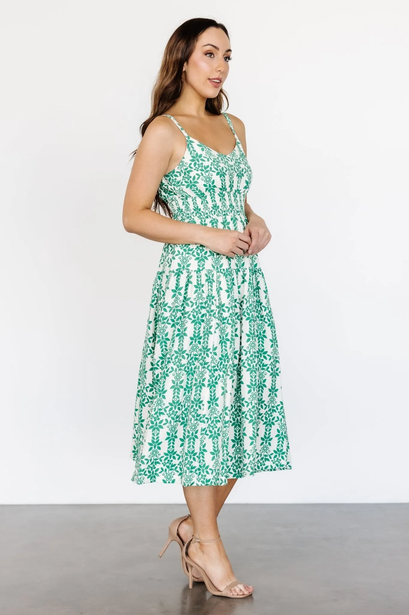 Thebes Tank Midi Dress | Green Print sold by Baltic Born product image thumbnail 3