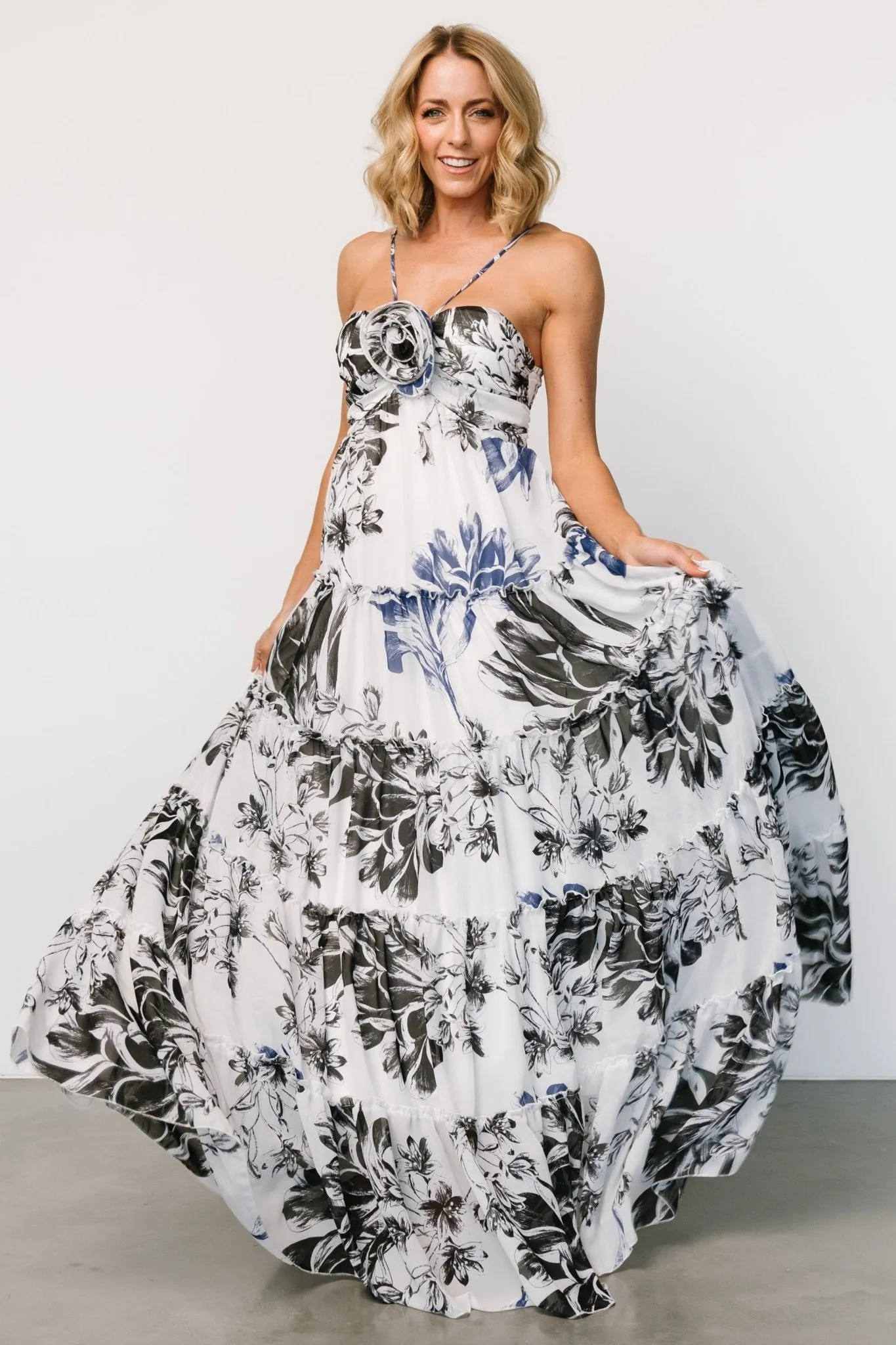 Charmaine Maxi Dress | Navy + Black Floral sold by Baltic Born product image thumbnail 5