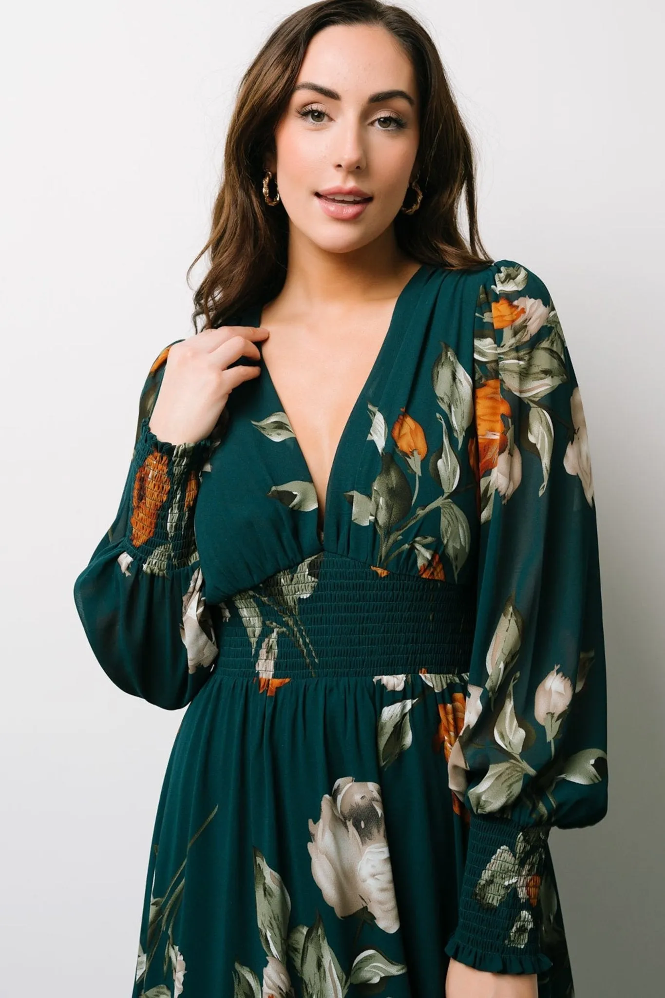 Olivia Maxi Dress | Deep Topaz Floral sold by Baltic Born product image thumbnail 3