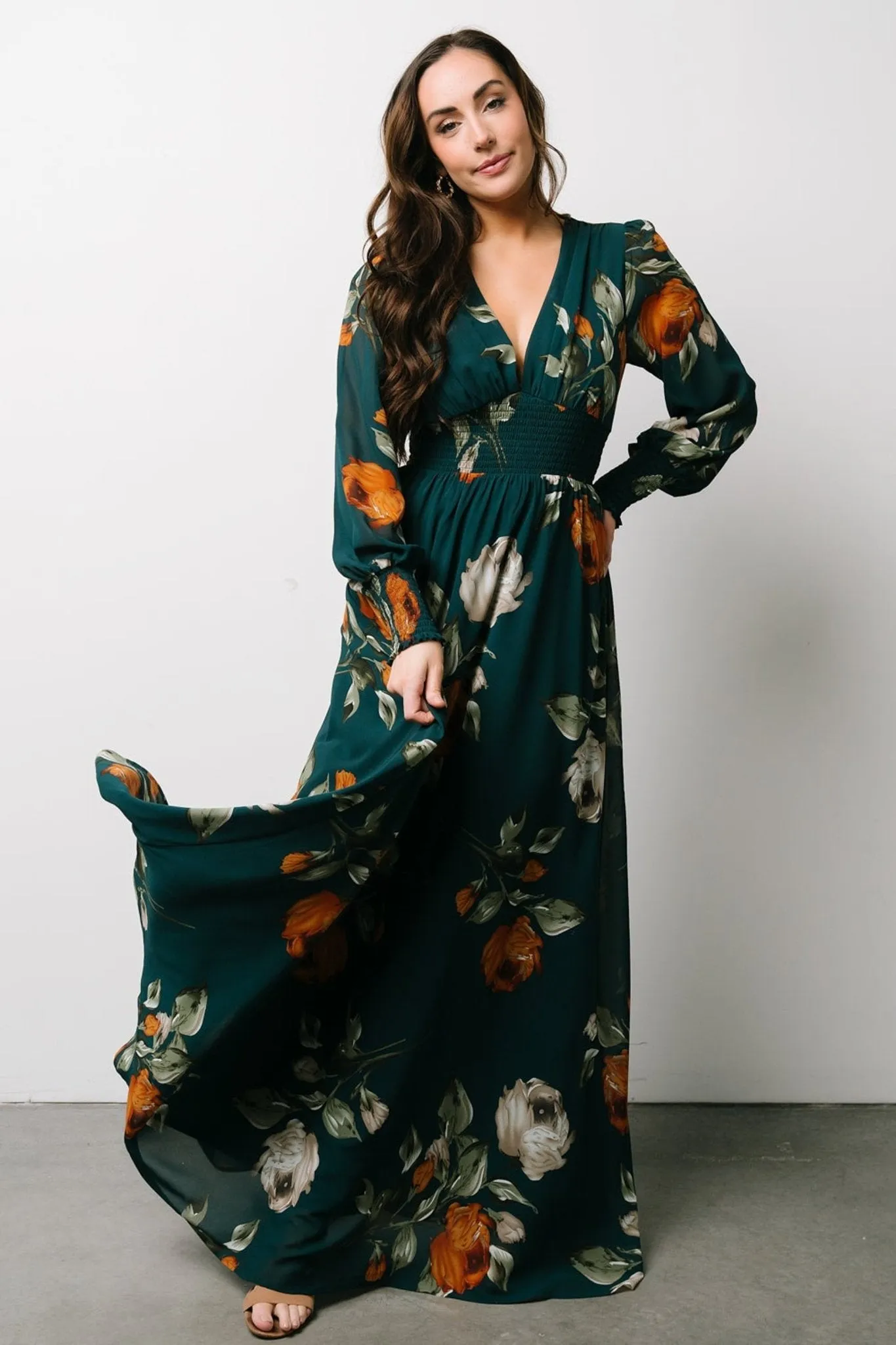 Olivia Maxi Dress | Deep Topaz Floral sold by Baltic Born product image thumbnail 4