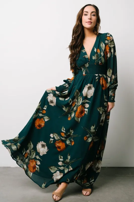 Olivia Maxi Dress | Deep Topaz Floral sold by Baltic Born