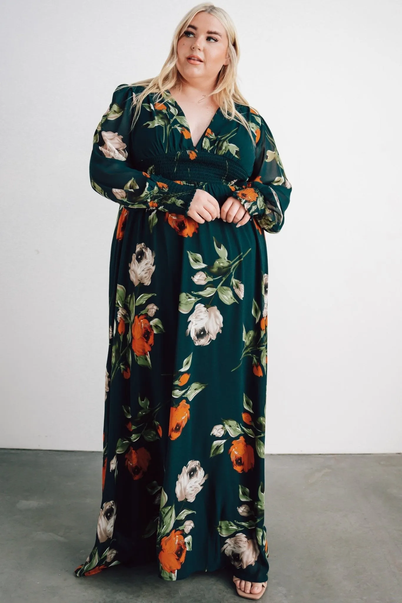 Olivia Maxi Dress | Deep Topaz Floral sold by Baltic Born product image thumbnail 2