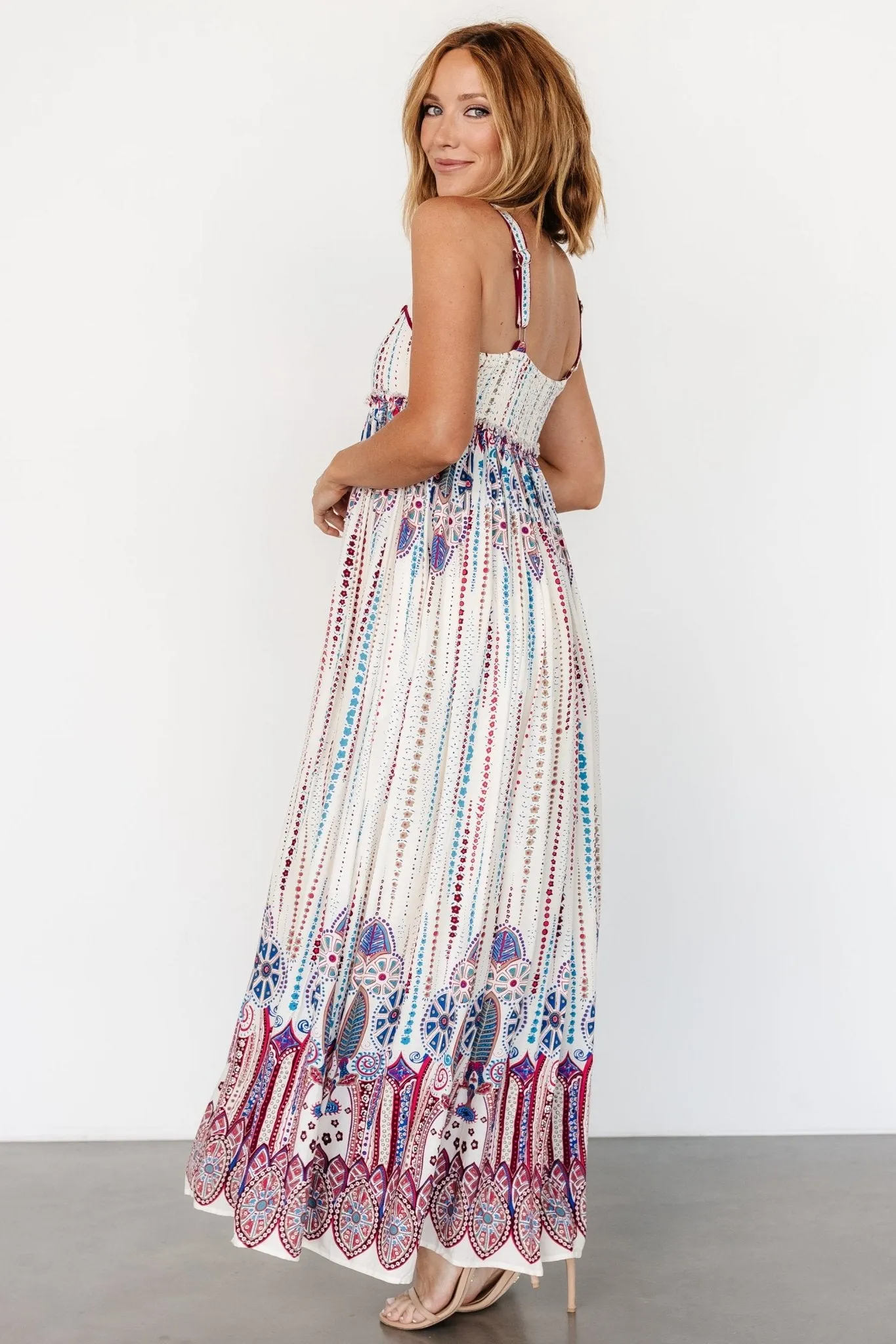Ivania Tank Maxi Dress | Cream Multi sold by Baltic Born product image thumbnail 3