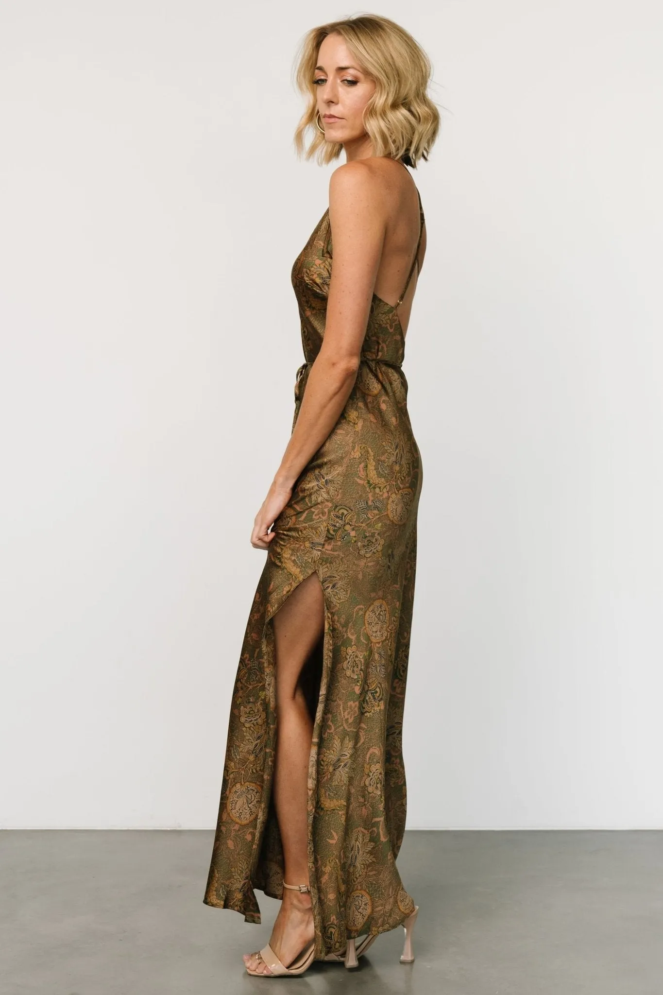 Reno Slip Maxi Dress | Brown + Olive sold by Baltic Born product image thumbnail 3