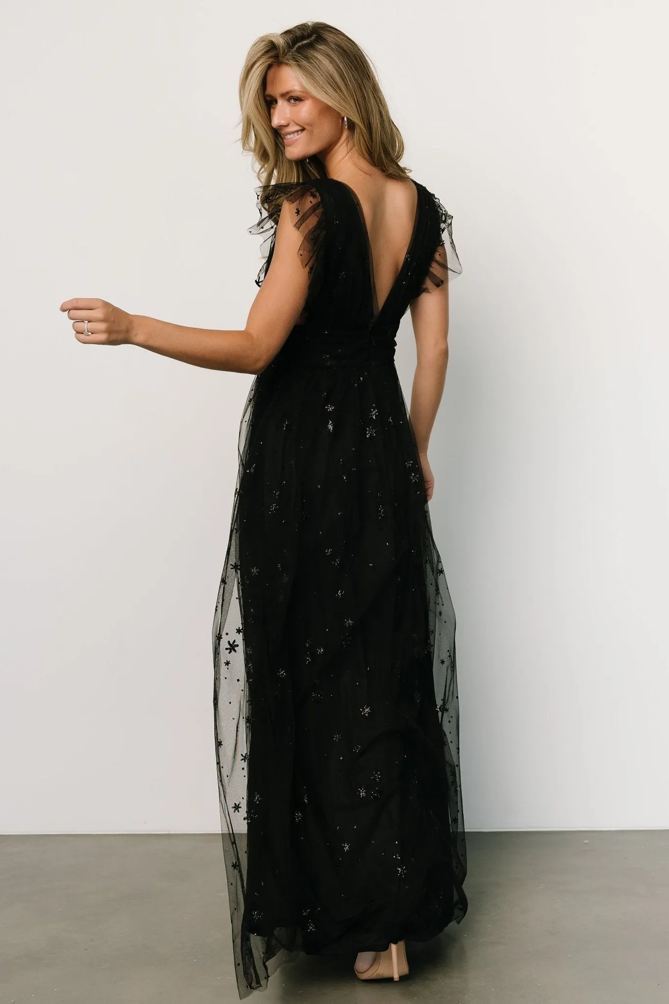 Nova Shimmer Maxi Dress | Black sold by Baltic Born product image thumbnail 3