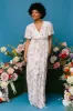 Enya Maxi Dress | White + Lilac Floral sold by Baltic Born