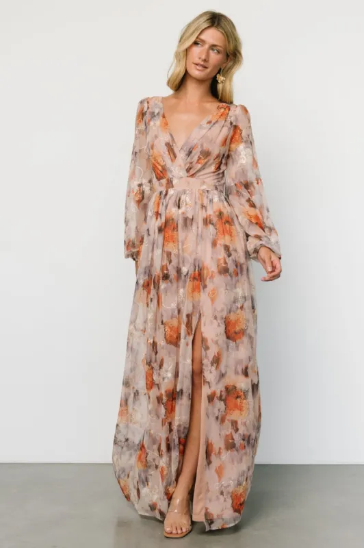 Helene Maxi Dress | Taupe Multi sold by Baltic Born