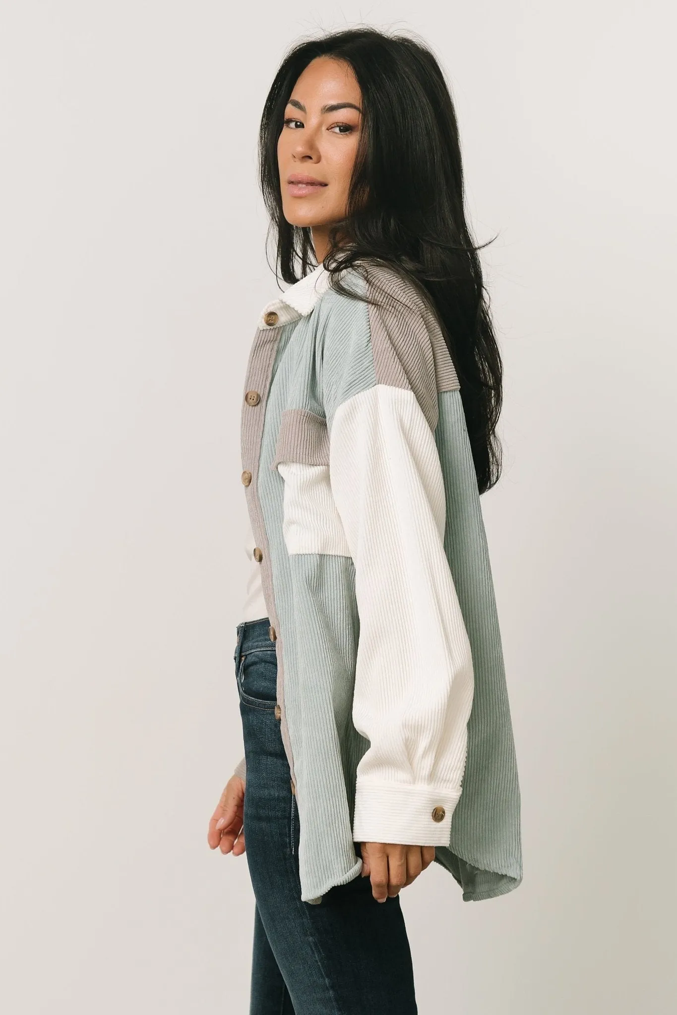 Dillon Shacket | Sage Multi sold by Baltic Born product image thumbnail 3