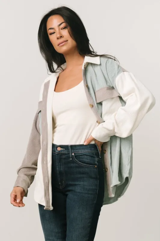 Dillon Shacket | Sage Multi sold by Baltic Born