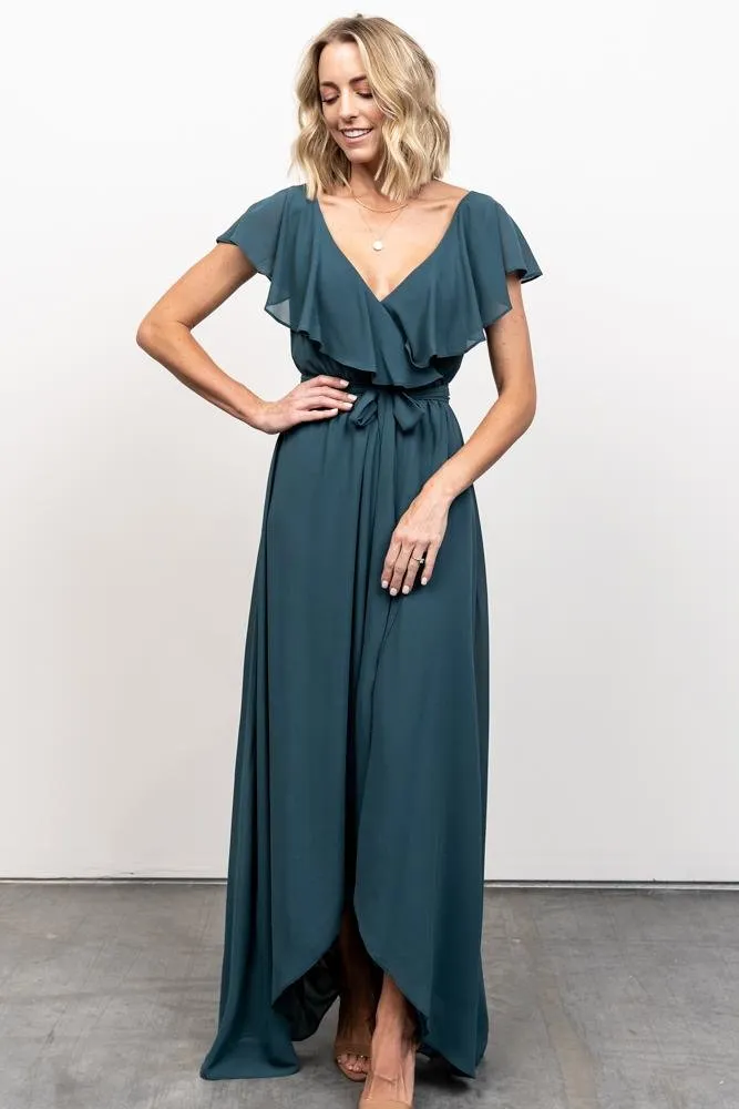 Katya Ruffle Maxi Dress | Dusty Topaz sold by Baltic Born