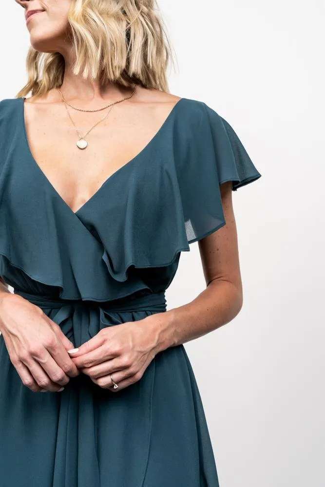 Katya Ruffle Maxi Dress | Dusty Topaz sold by Baltic Born product image thumbnail 3