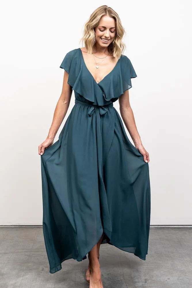 Katya Ruffle Maxi Dress | Dusty Topaz sold by Baltic Born product image thumbnail 4