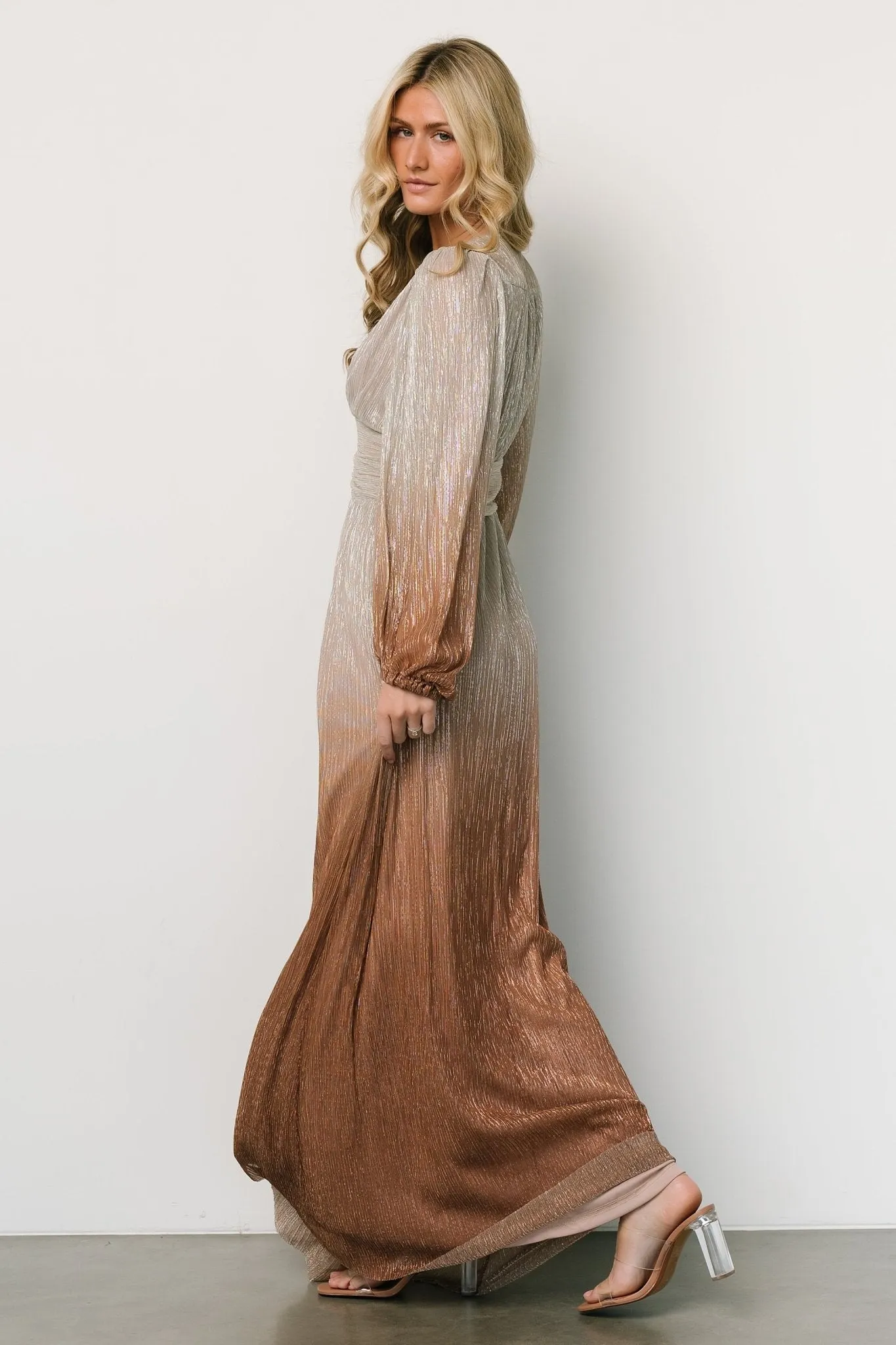 Lyric Maxi Dress | Silver + Bronze Ombre sold by Baltic Born product image thumbnail 5