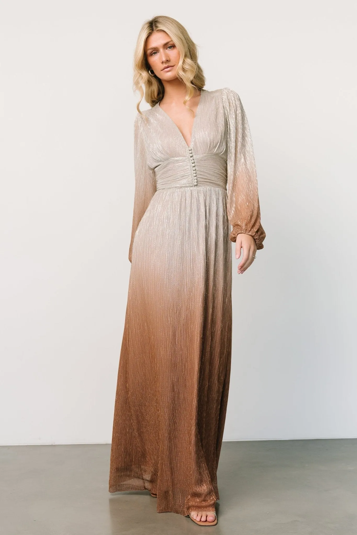 Lyric Maxi Dress | Silver + Bronze Ombre sold by Baltic Born product image thumbnail 3