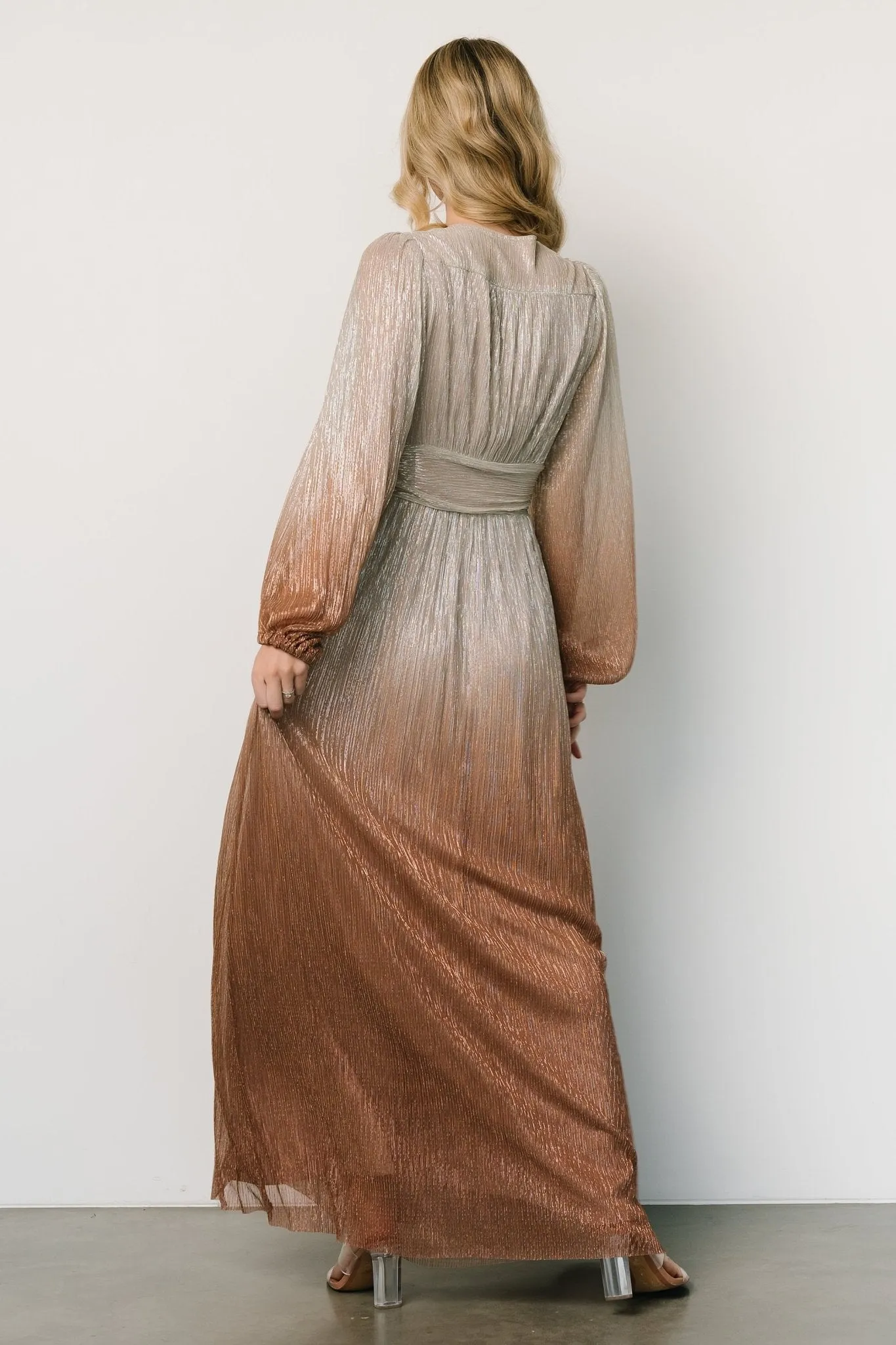 Lyric Maxi Dress | Silver + Bronze Ombre sold by Baltic Born product image thumbnail 4