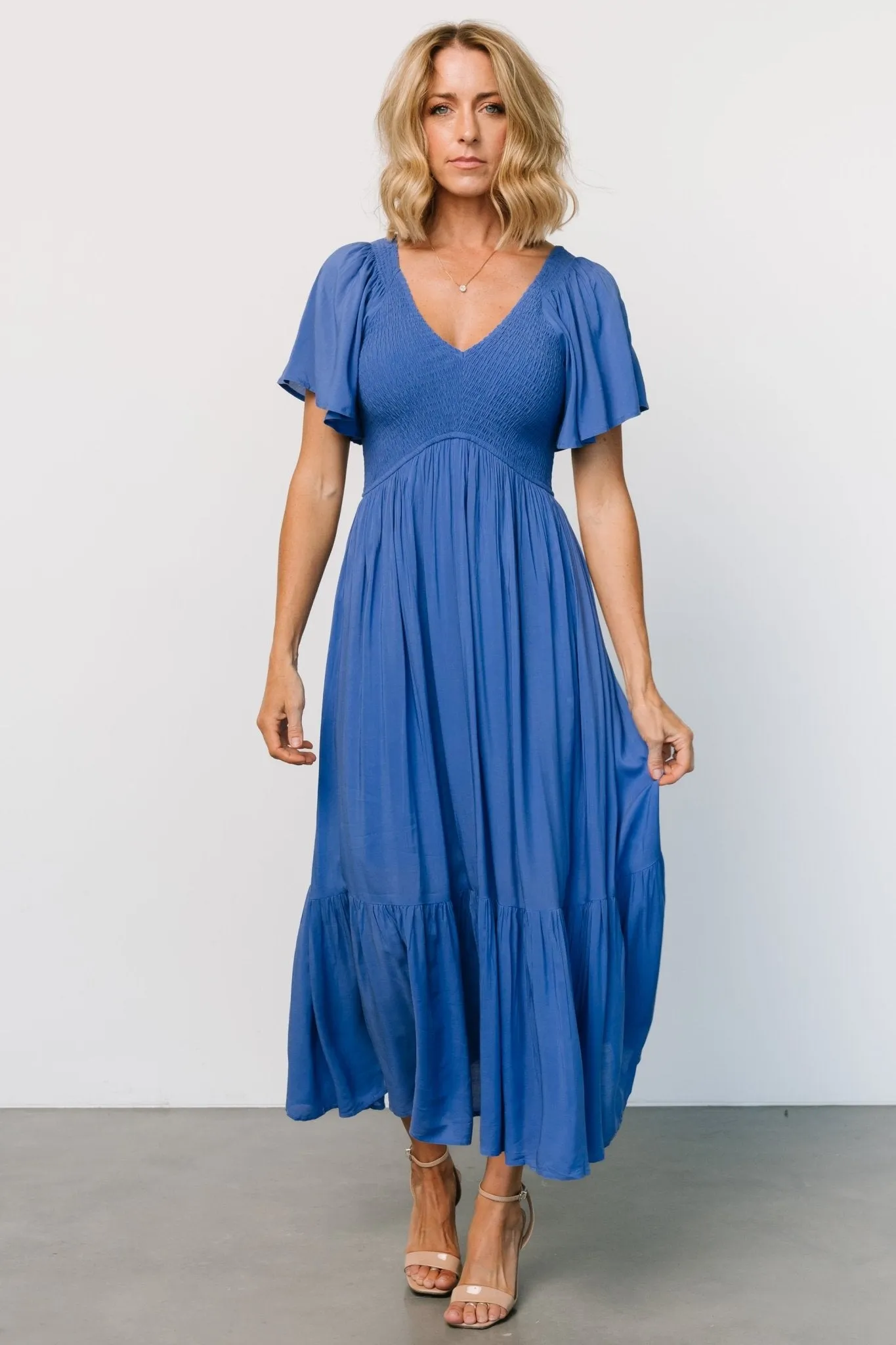 Scarlett Smocked Dress | Blue sold by Baltic Born product image thumbnail 4