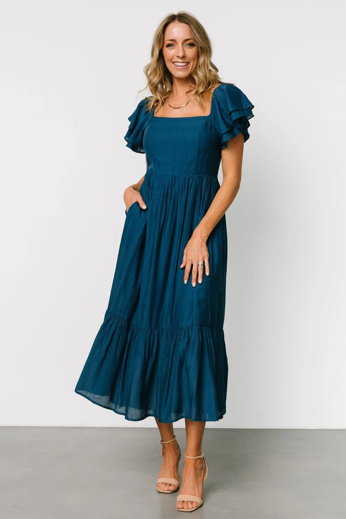 Buttercup Midi Dress | Deep Blue sold by Baltic Born