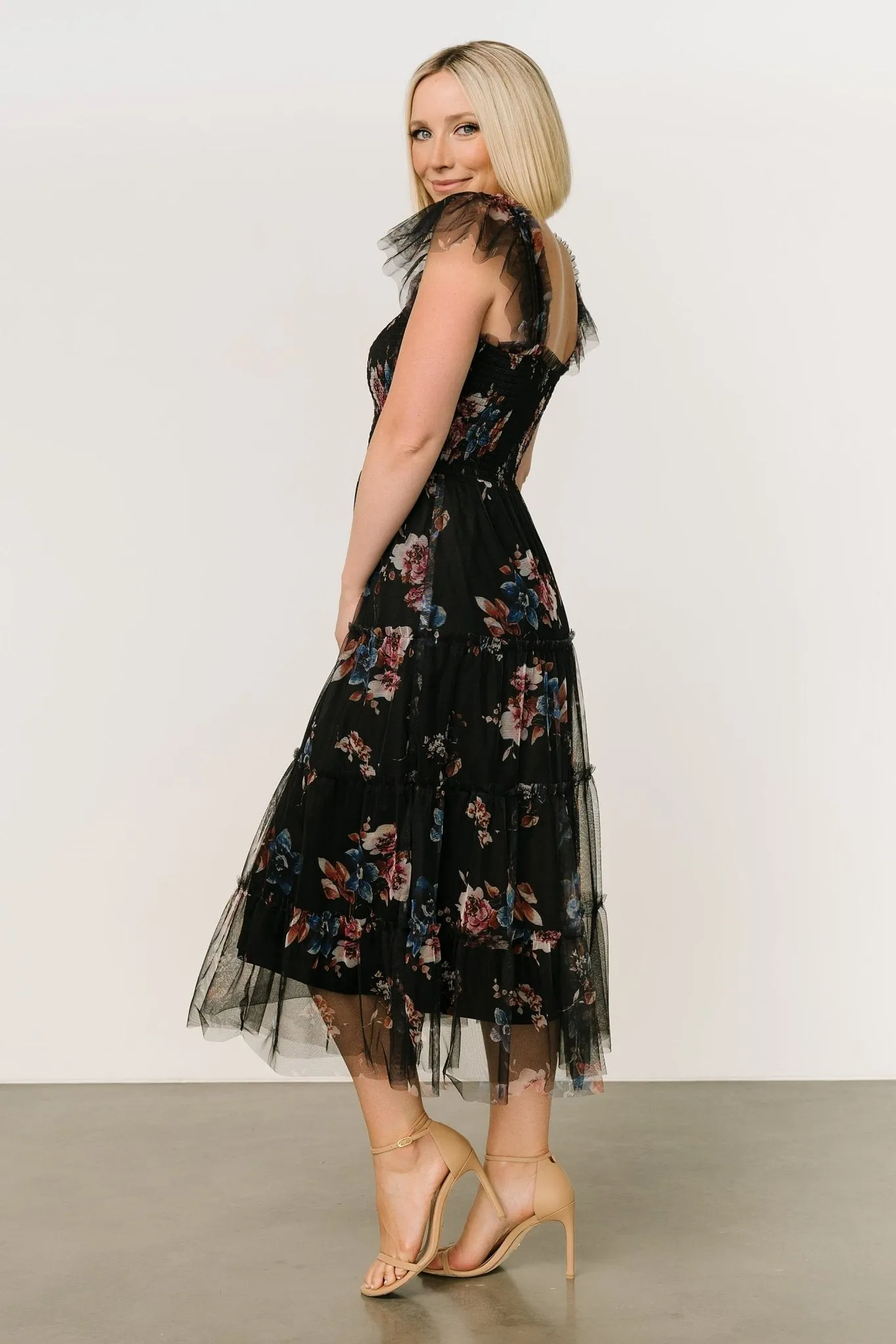 Clementine Tulle Midi Dress | Black Multi sold by Baltic Born product image thumbnail 5