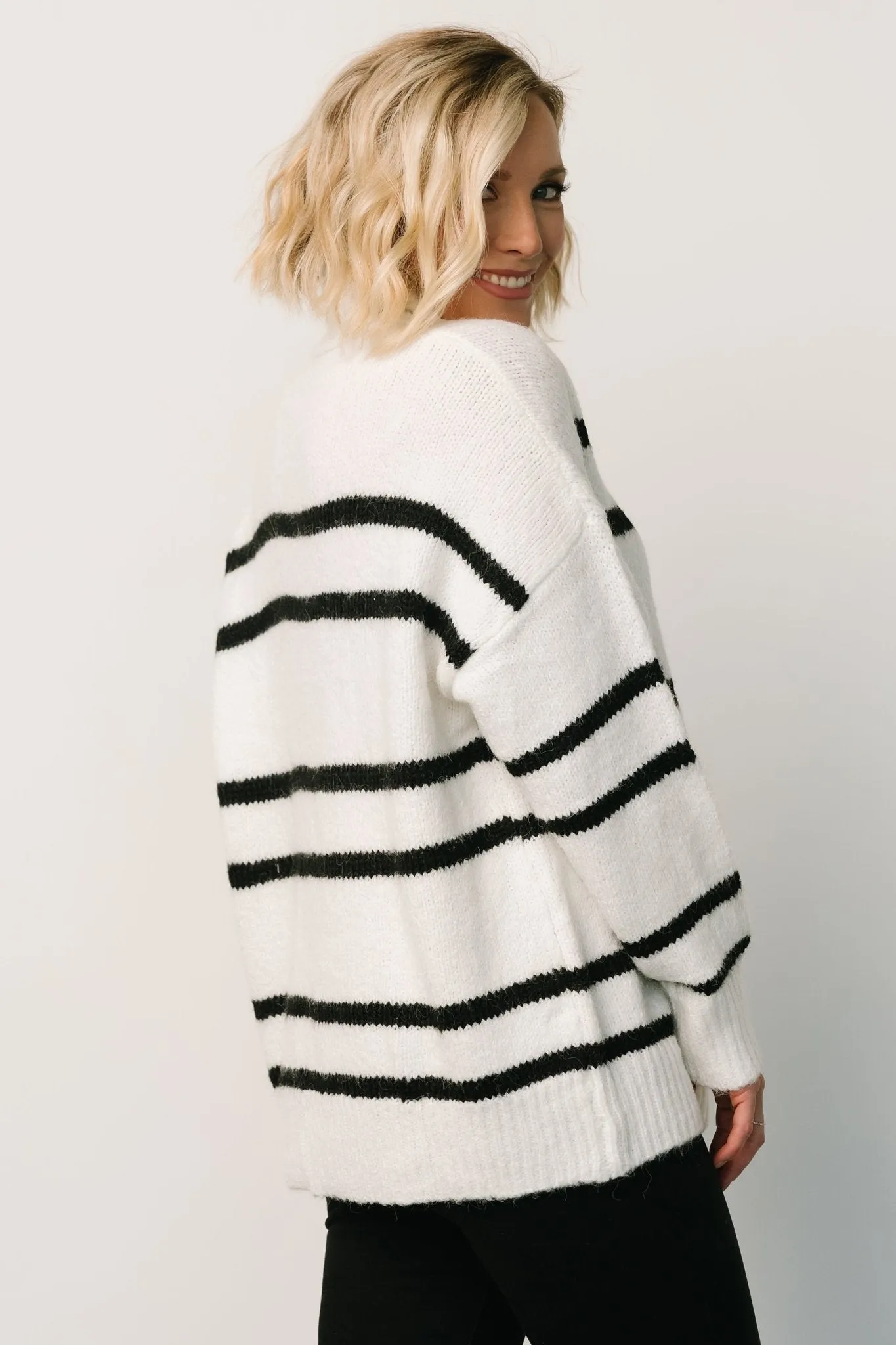 Dean Turtleneck Sweater | Off White + Black sold by Baltic Born product image thumbnail 5