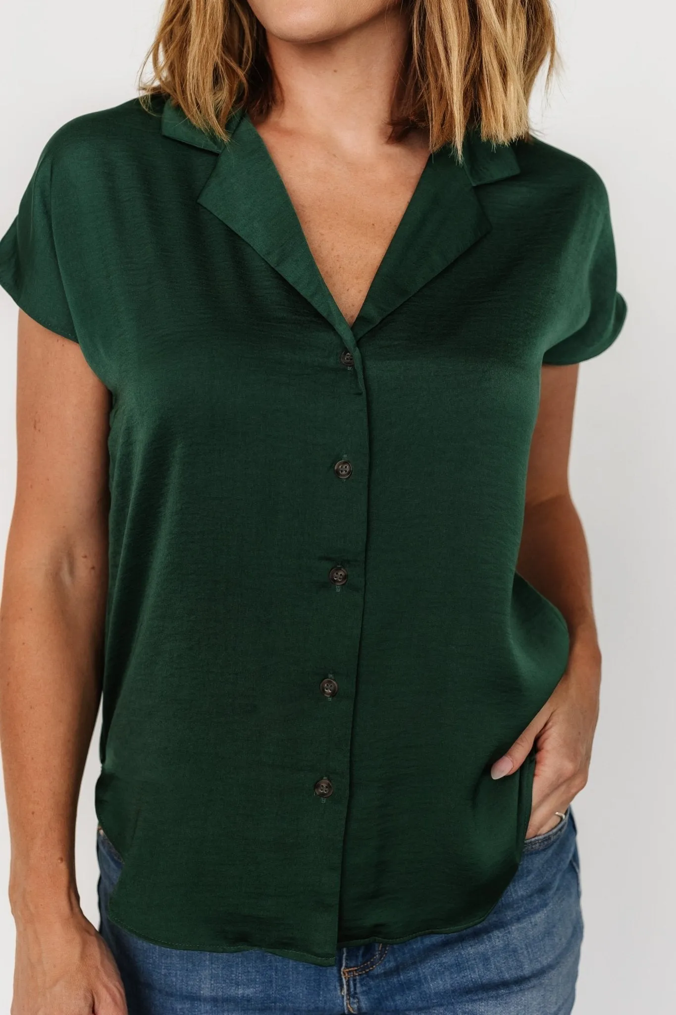 Corey Button Top | Hunter Green sold by Baltic Born product image thumbnail 2