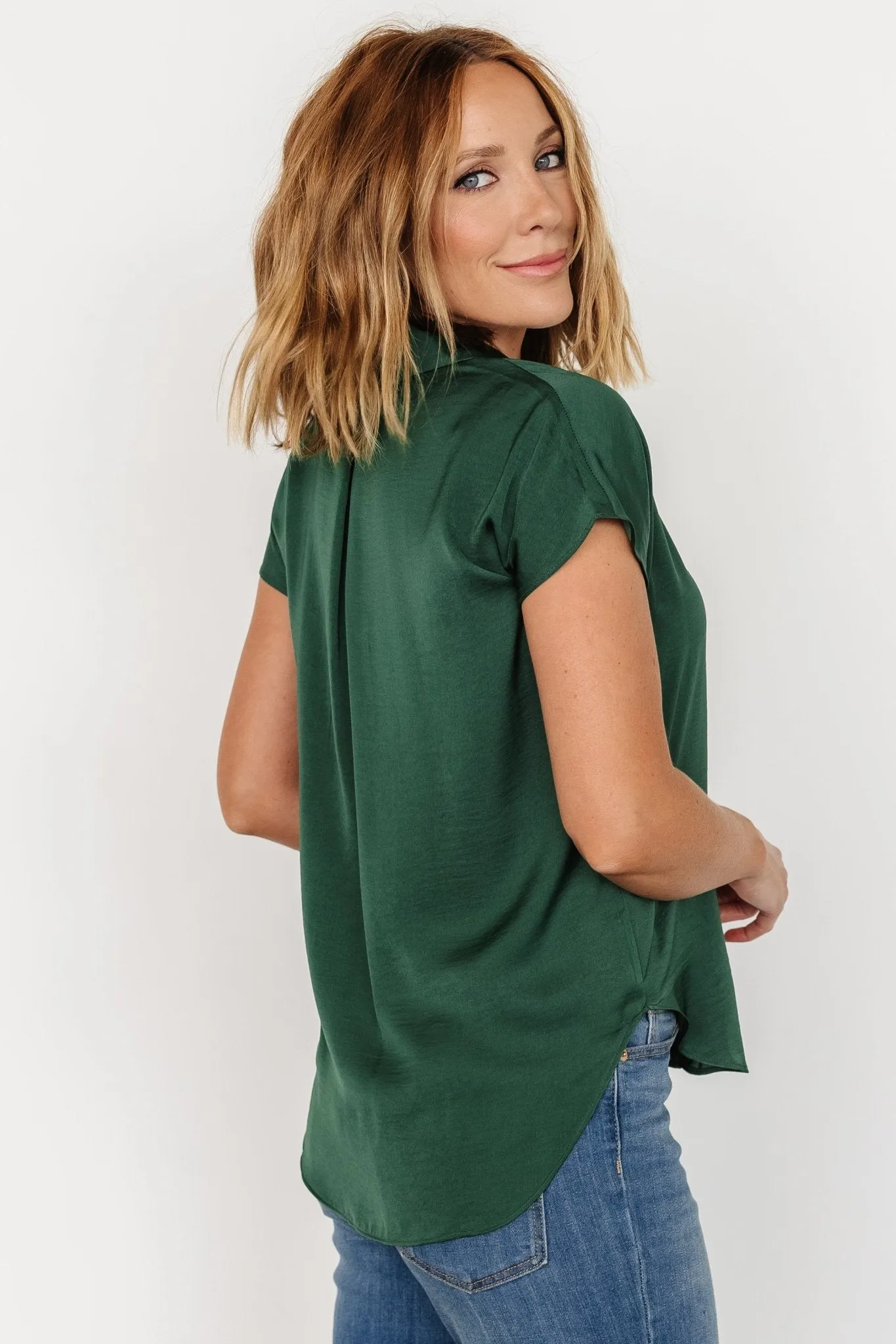 Corey Button Top | Hunter Green sold by Baltic Born product image thumbnail 3