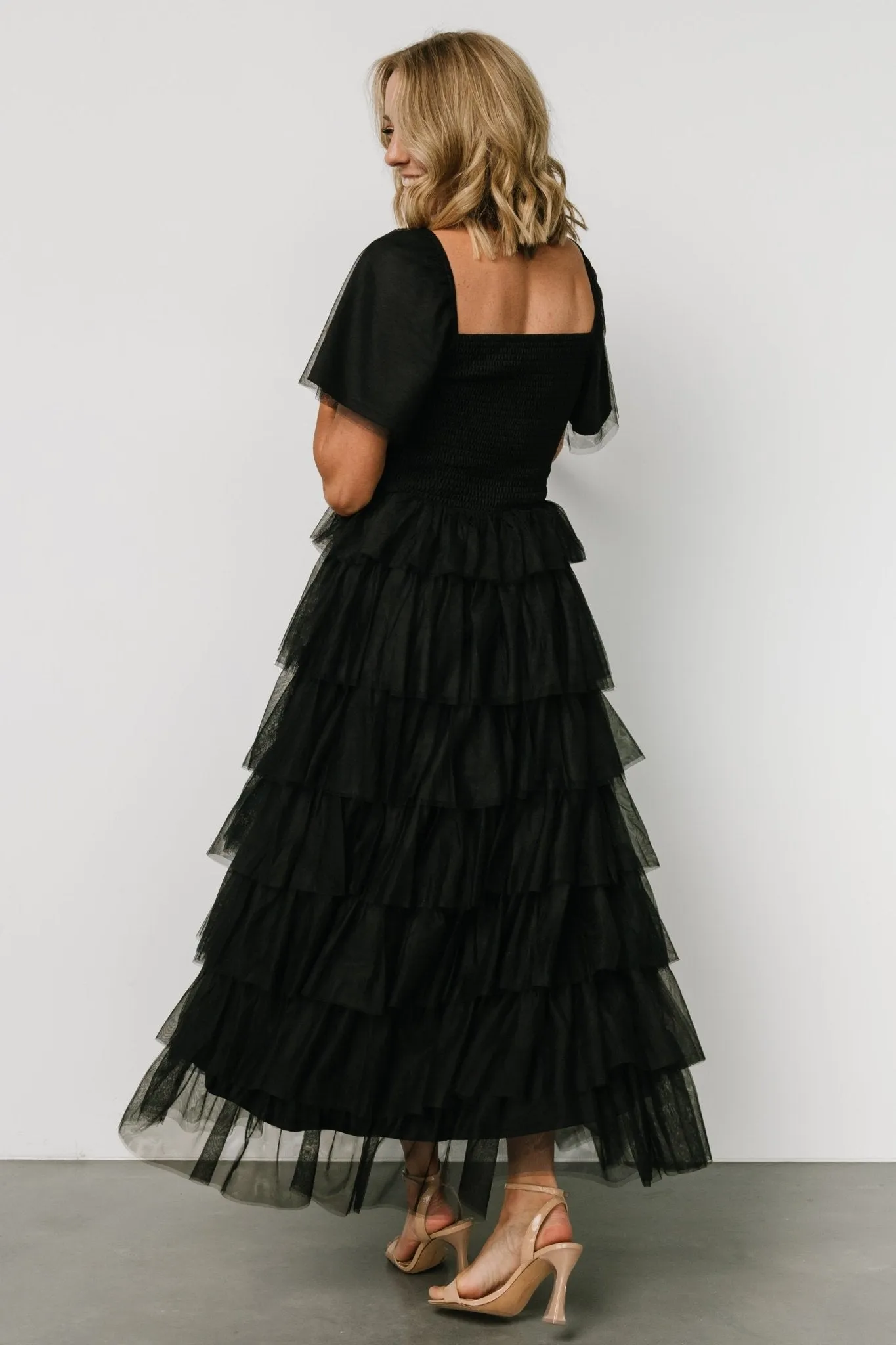 Cherise Tulle Tiered Dress | Black sold by Baltic Born product image thumbnail 4