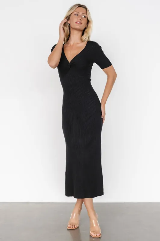 Keren Ribbed Maxi Dress | Black sold by Baltic Born