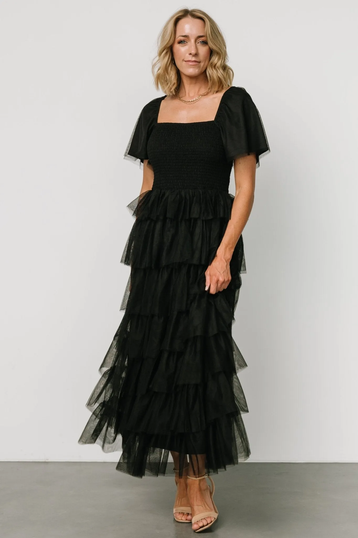 Cherise Tulle Tiered Dress | Black sold by Baltic Born