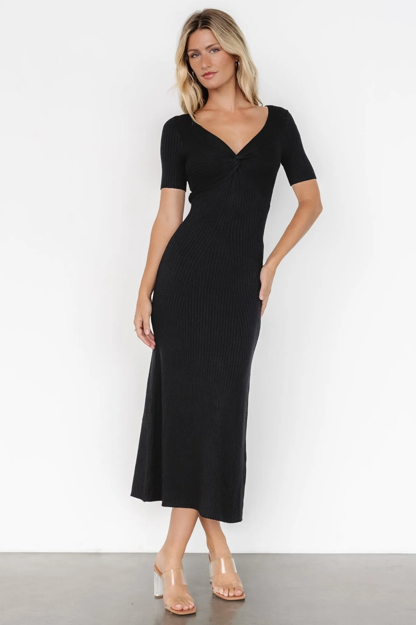 Keren Ribbed Maxi Dress | Black sold by Baltic Born product image thumbnail 4