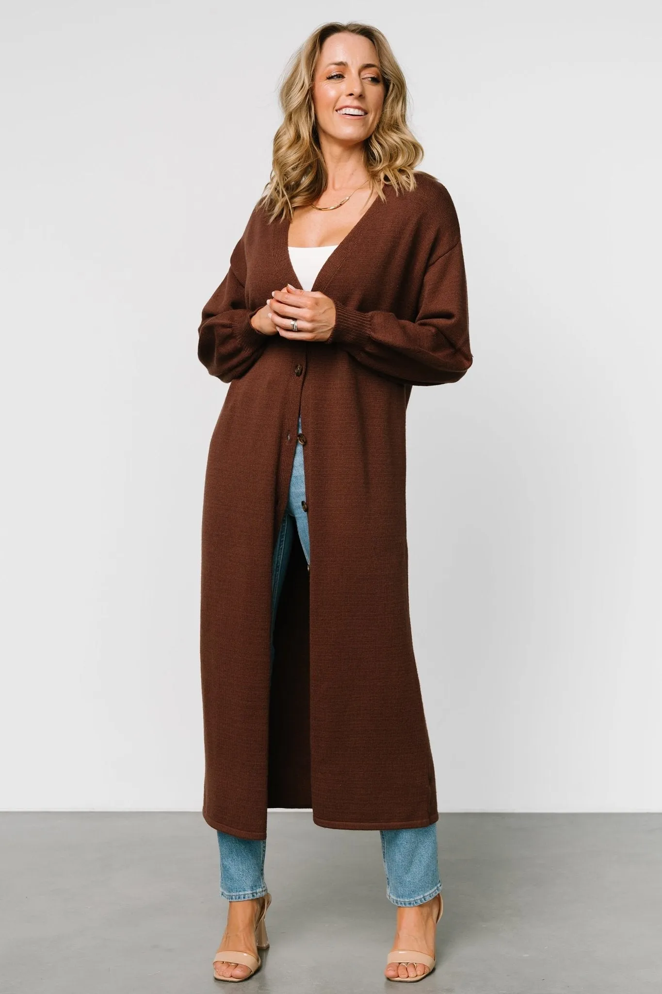 Ethel Long Cardigan | Dark Brown sold by Baltic Born product image thumbnail 3