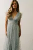 Chiara Shimmer Midi Dress | Dusty Blue + Silver sold by Baltic Born