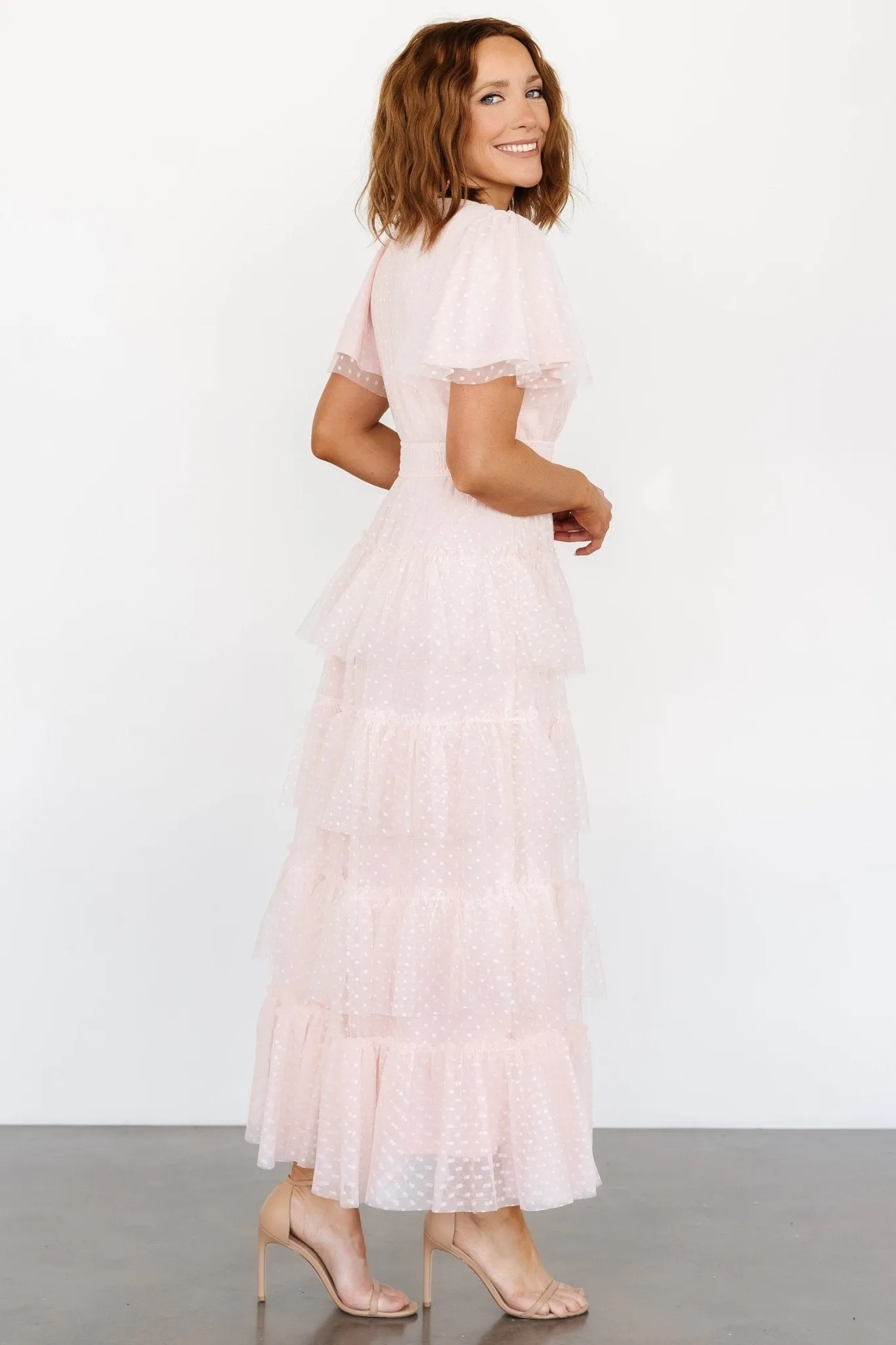 Laia Tiered Maxi Dress | Pale Blush sold by Baltic Born product image thumbnail 3