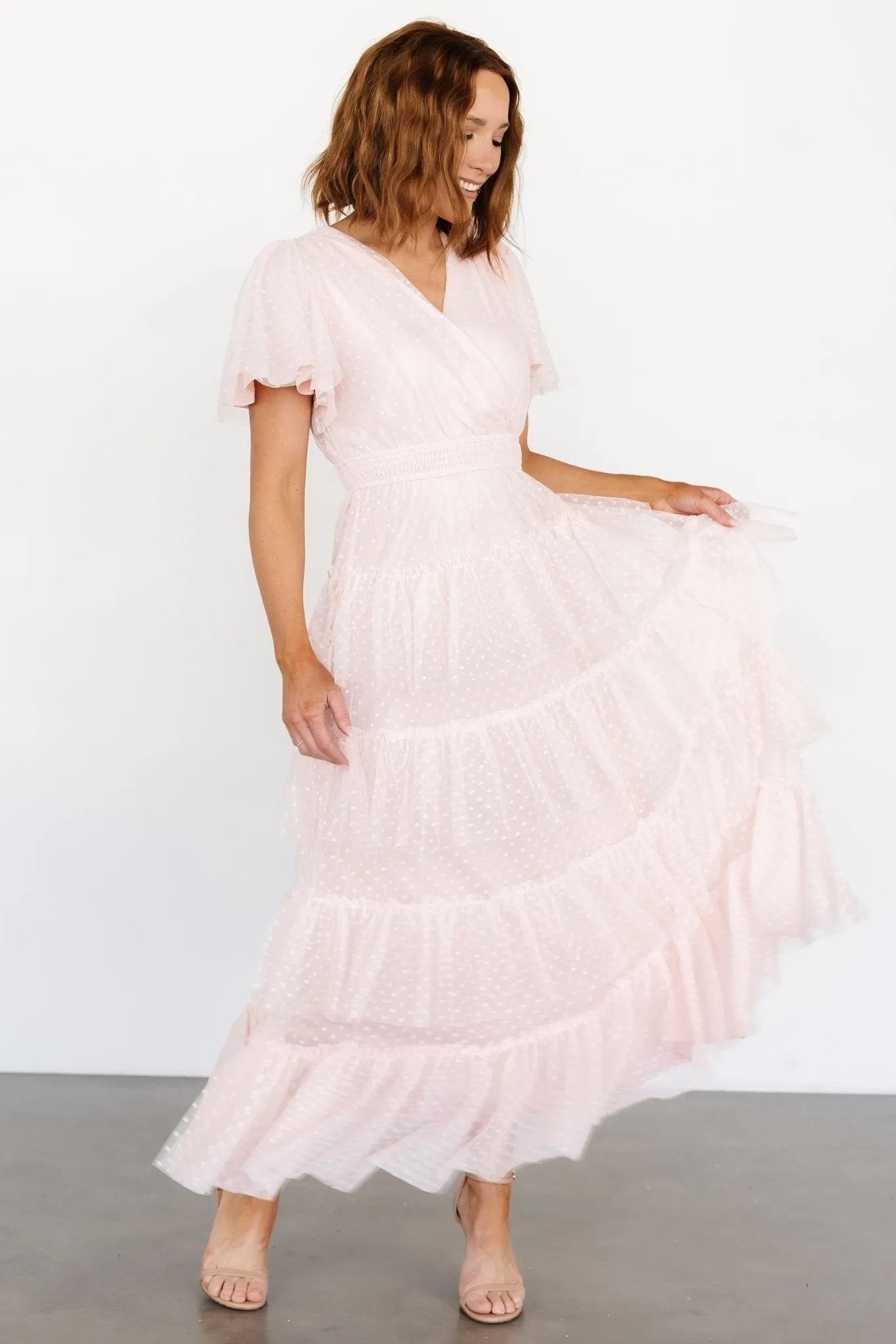 Laia Tiered Maxi Dress | Pale Blush sold by Baltic Born product image thumbnail 5