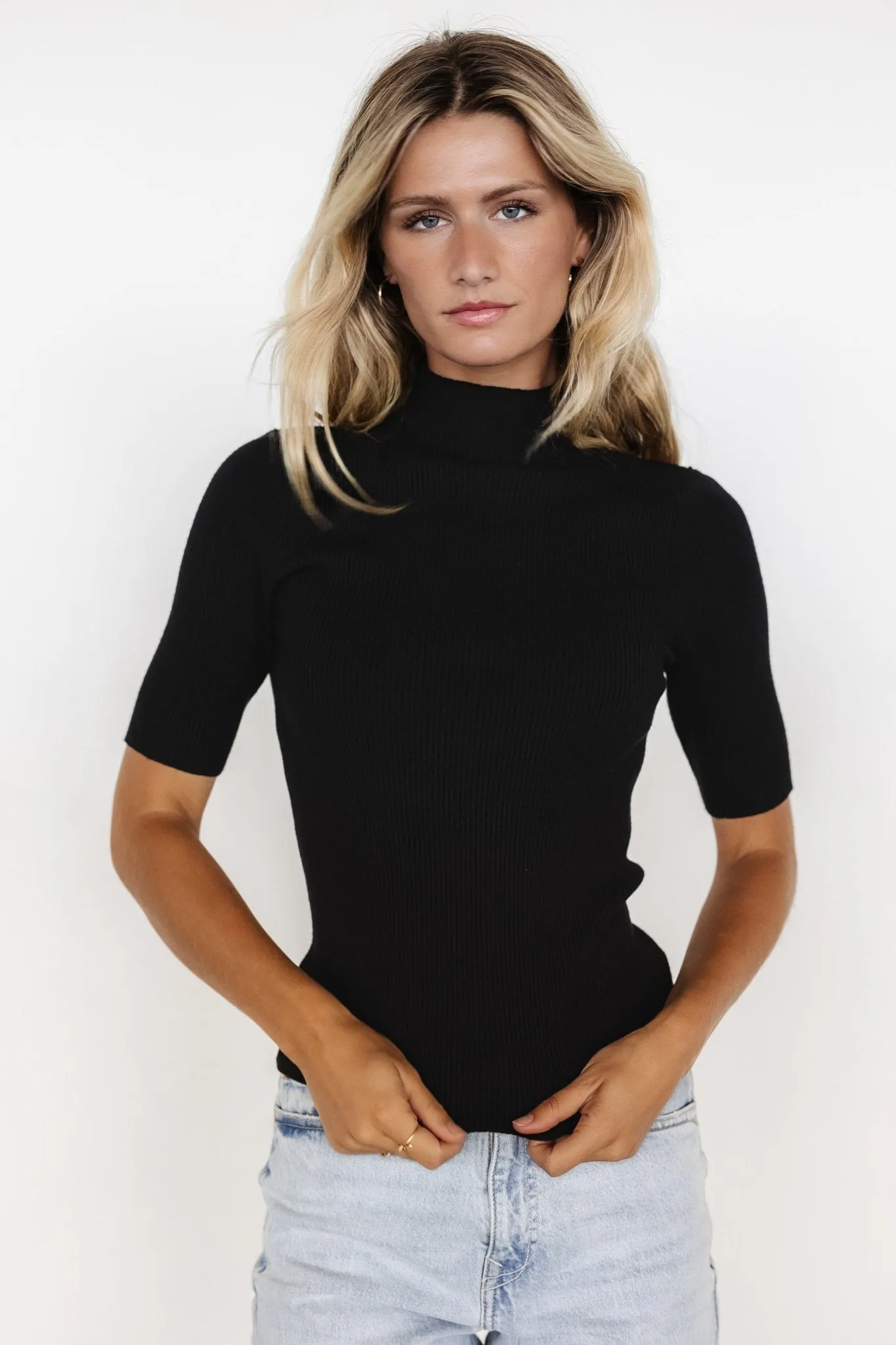 Liel Ribbed Top | Black sold by Baltic Born product image thumbnail 3