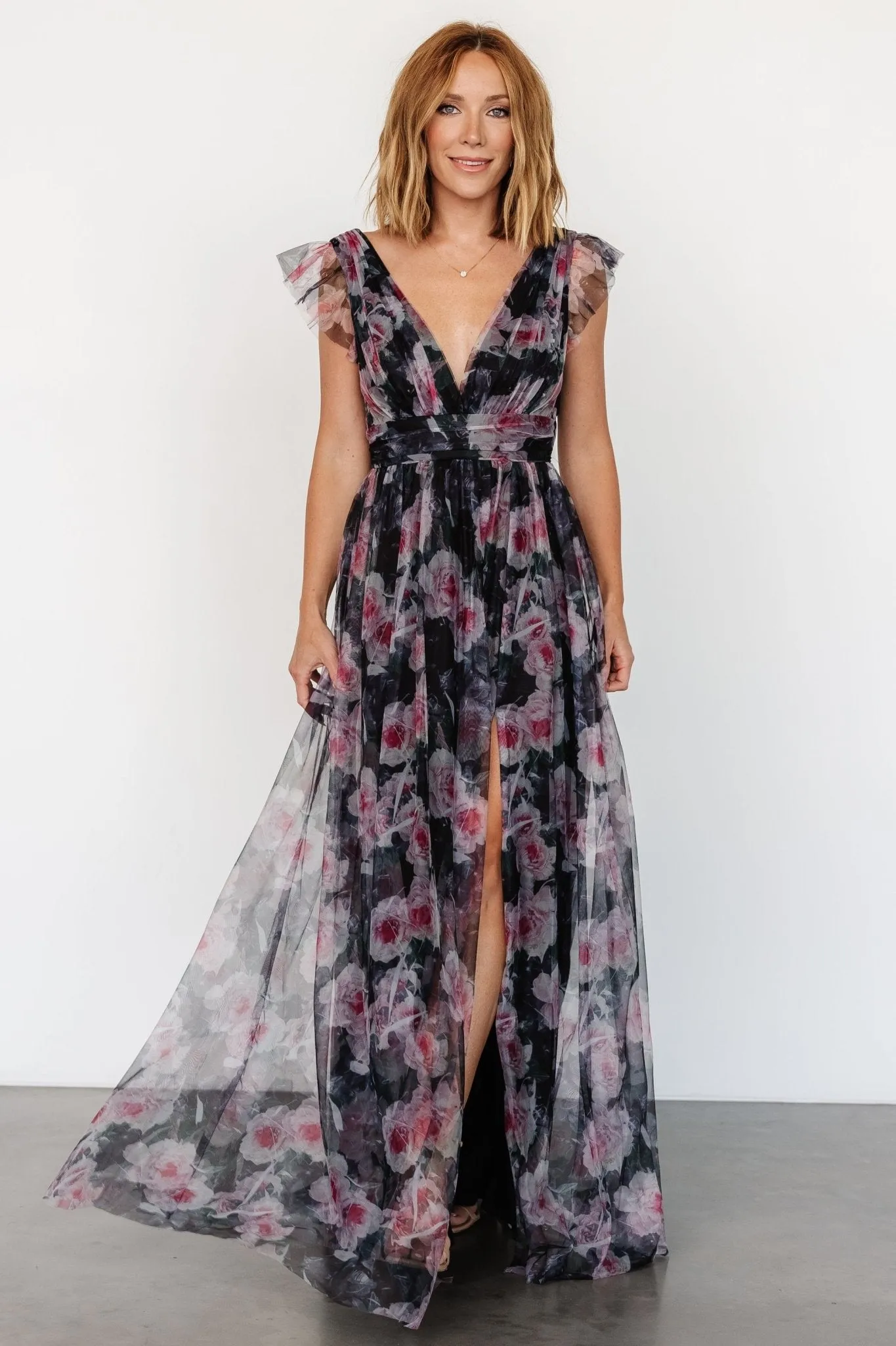 Carmine Maxi Dress | Black Floral sold by Baltic Born