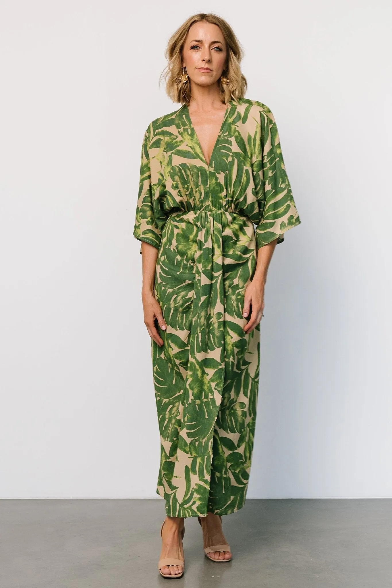 Tula Kimono Dress | Green Print sold by Baltic Born product image thumbnail 5