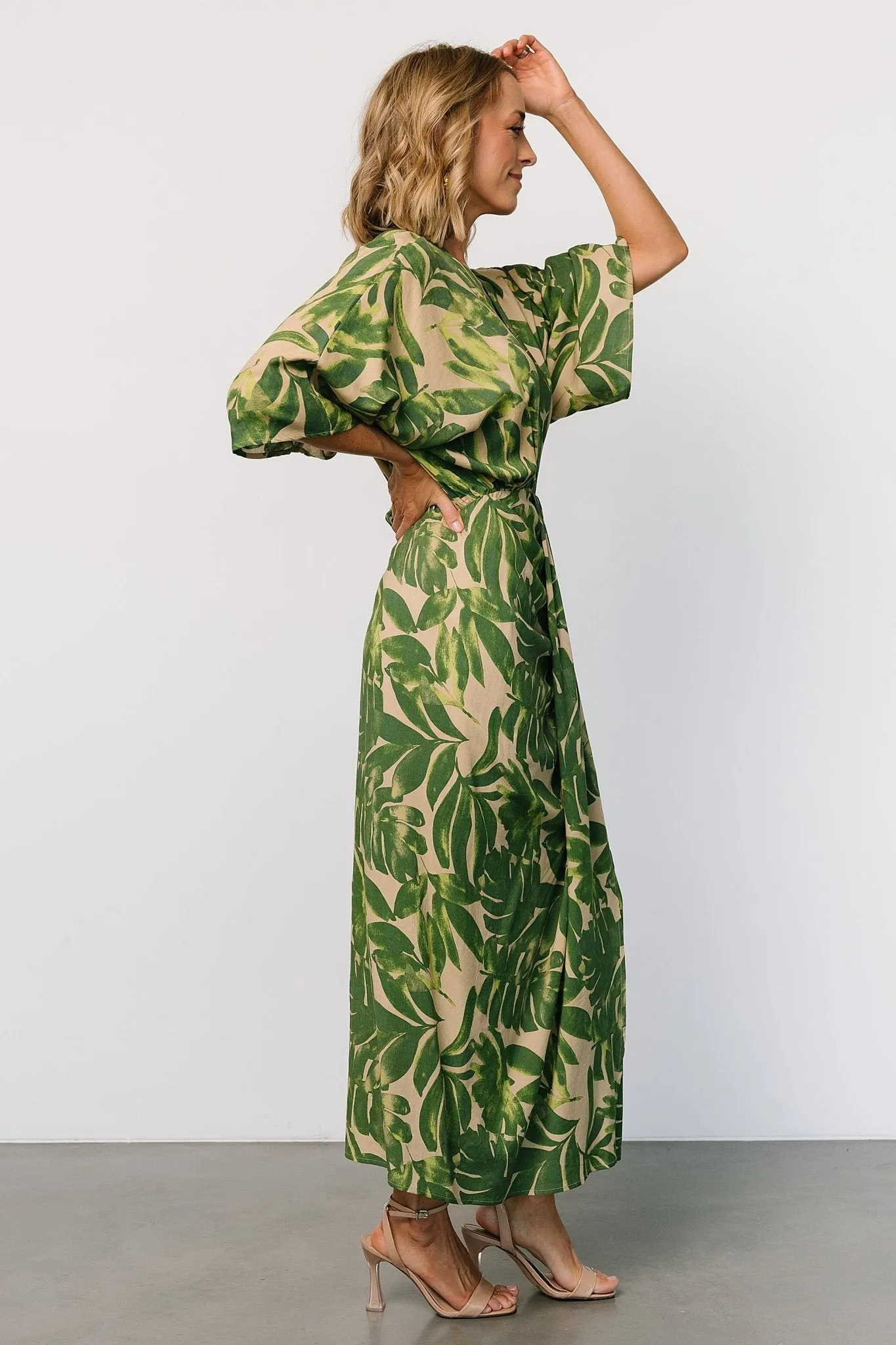 Tula Kimono Dress | Green Print sold by Baltic Born product image thumbnail 3