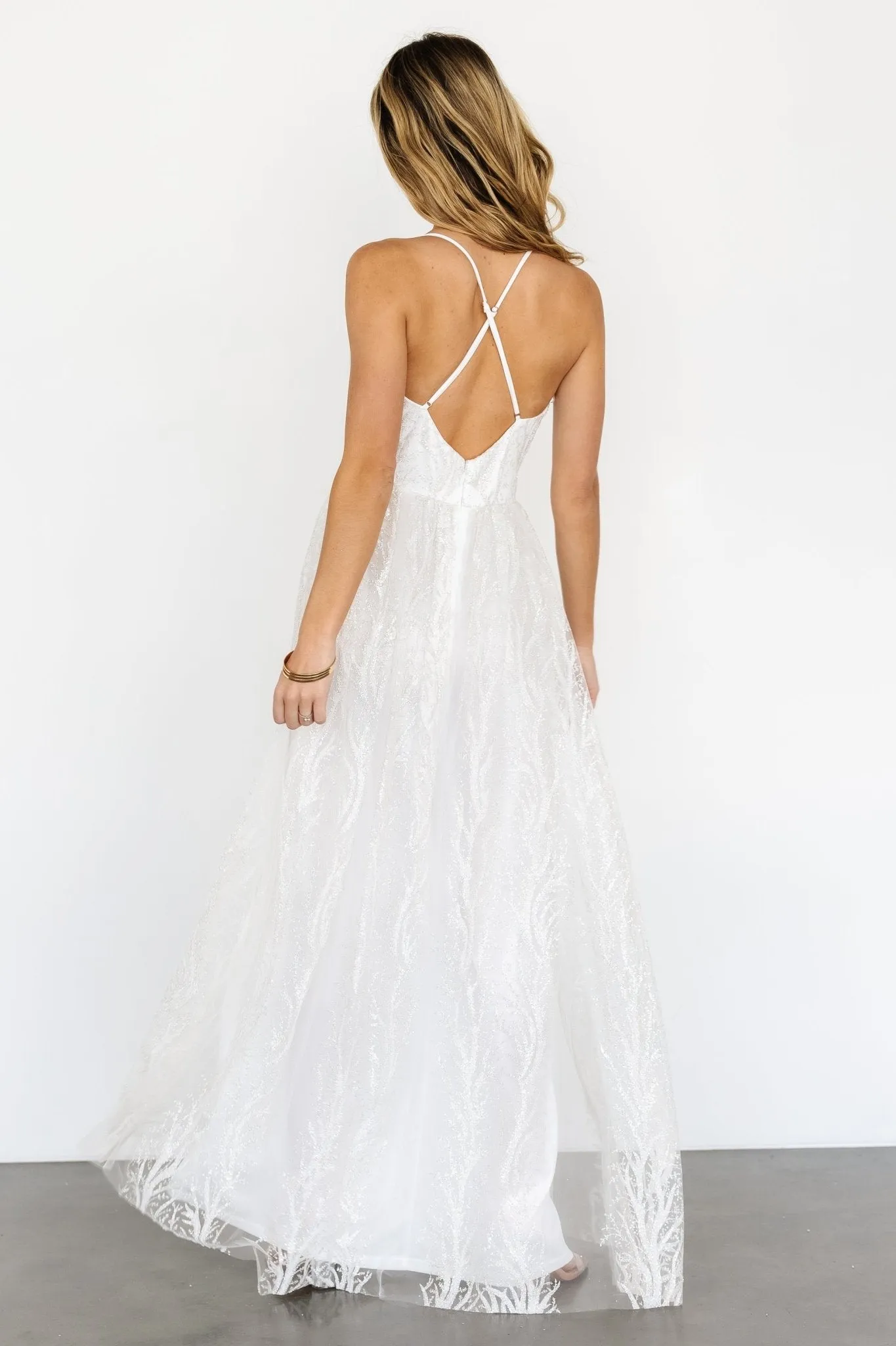 Zayla Shimmer Gown | White sold by Baltic Born product image thumbnail 2