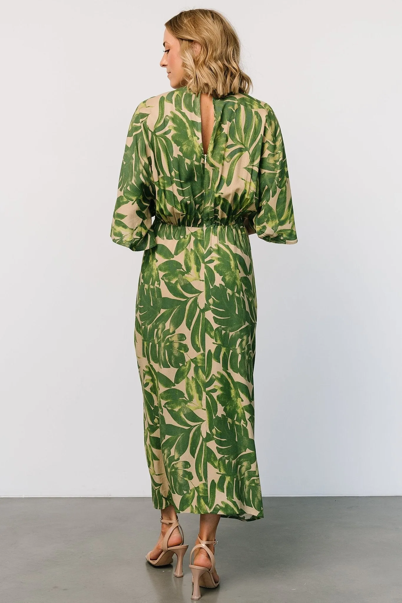 Tula Kimono Dress | Green Print sold by Baltic Born product image thumbnail 4