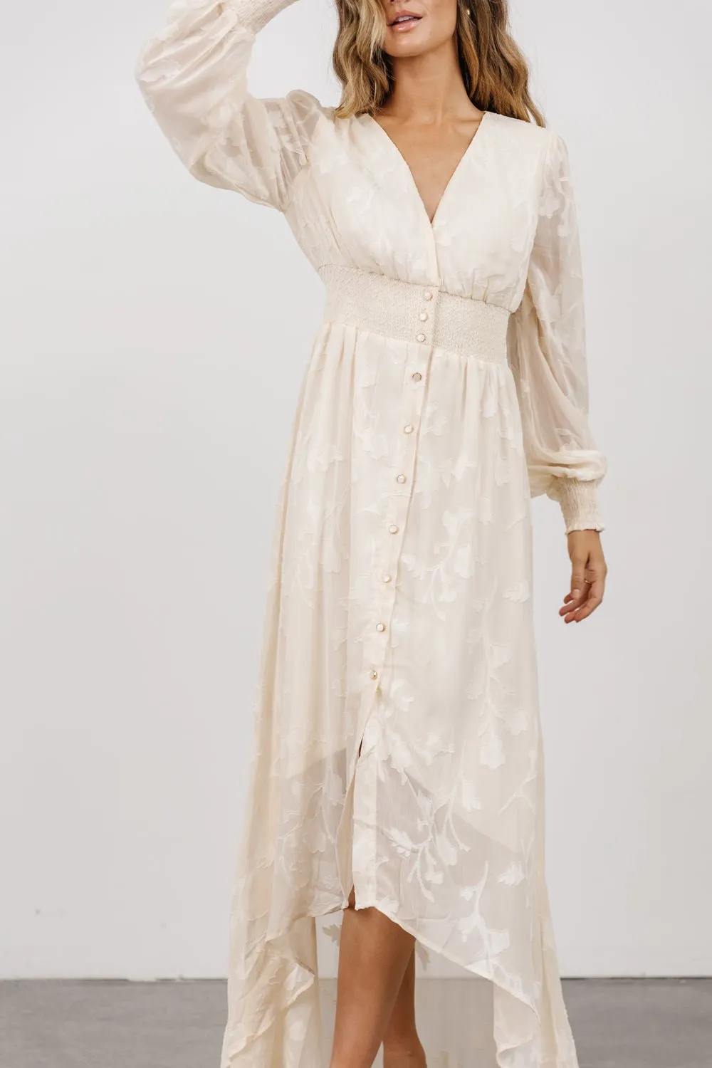 Mayfair High Low Maxi Dress | Vintage Cream sold by Baltic Born product image thumbnail 3