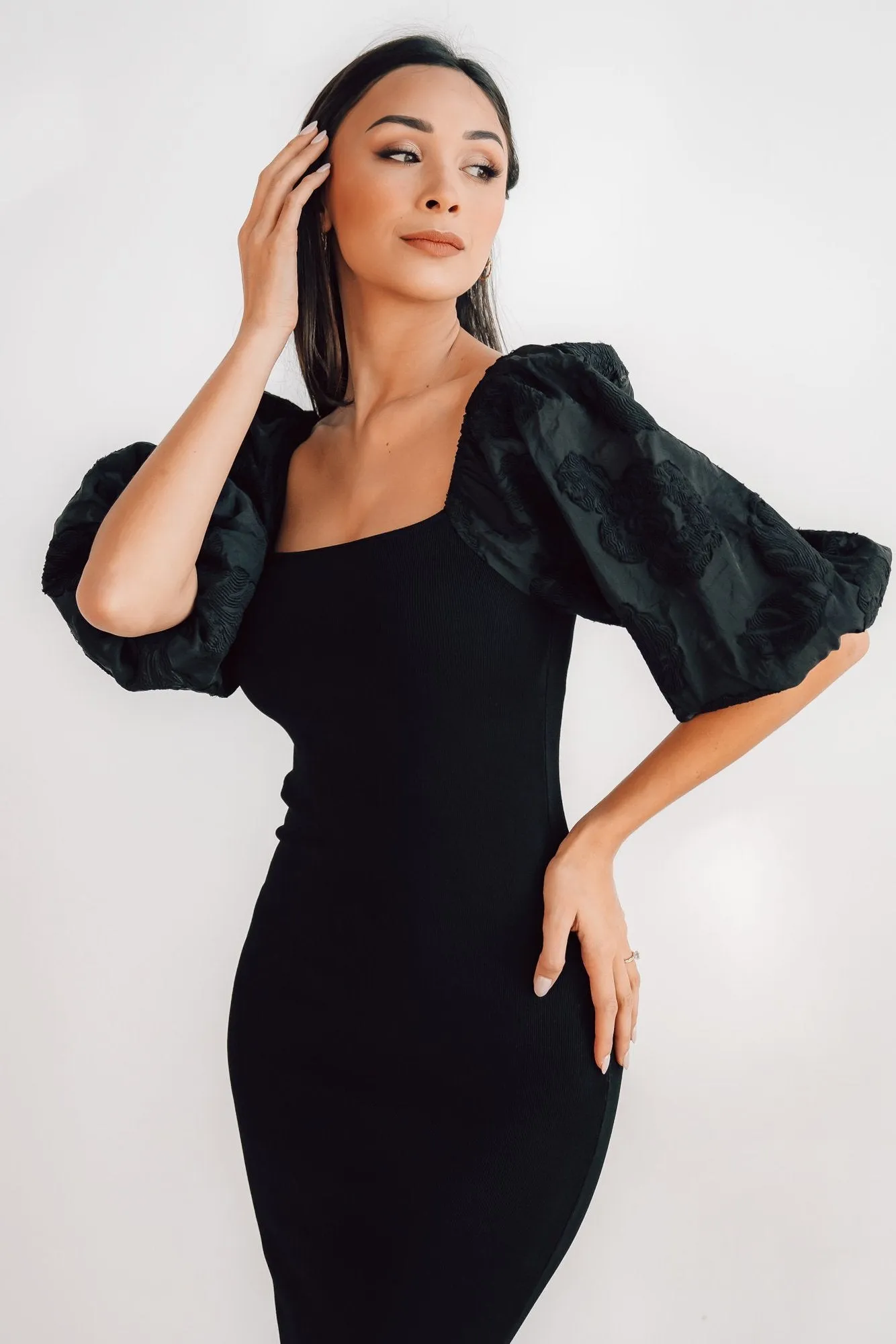 Weyland Bodycon Midi Dress | Black sold by Baltic Born product image thumbnail 4