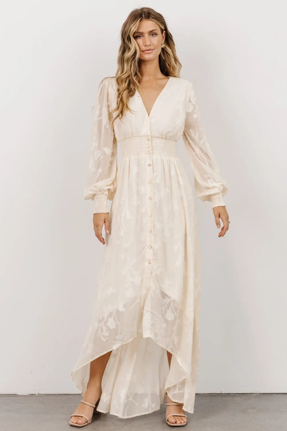 Mayfair High Low Maxi Dress | Vintage Cream sold by Baltic Born product image thumbnail 4