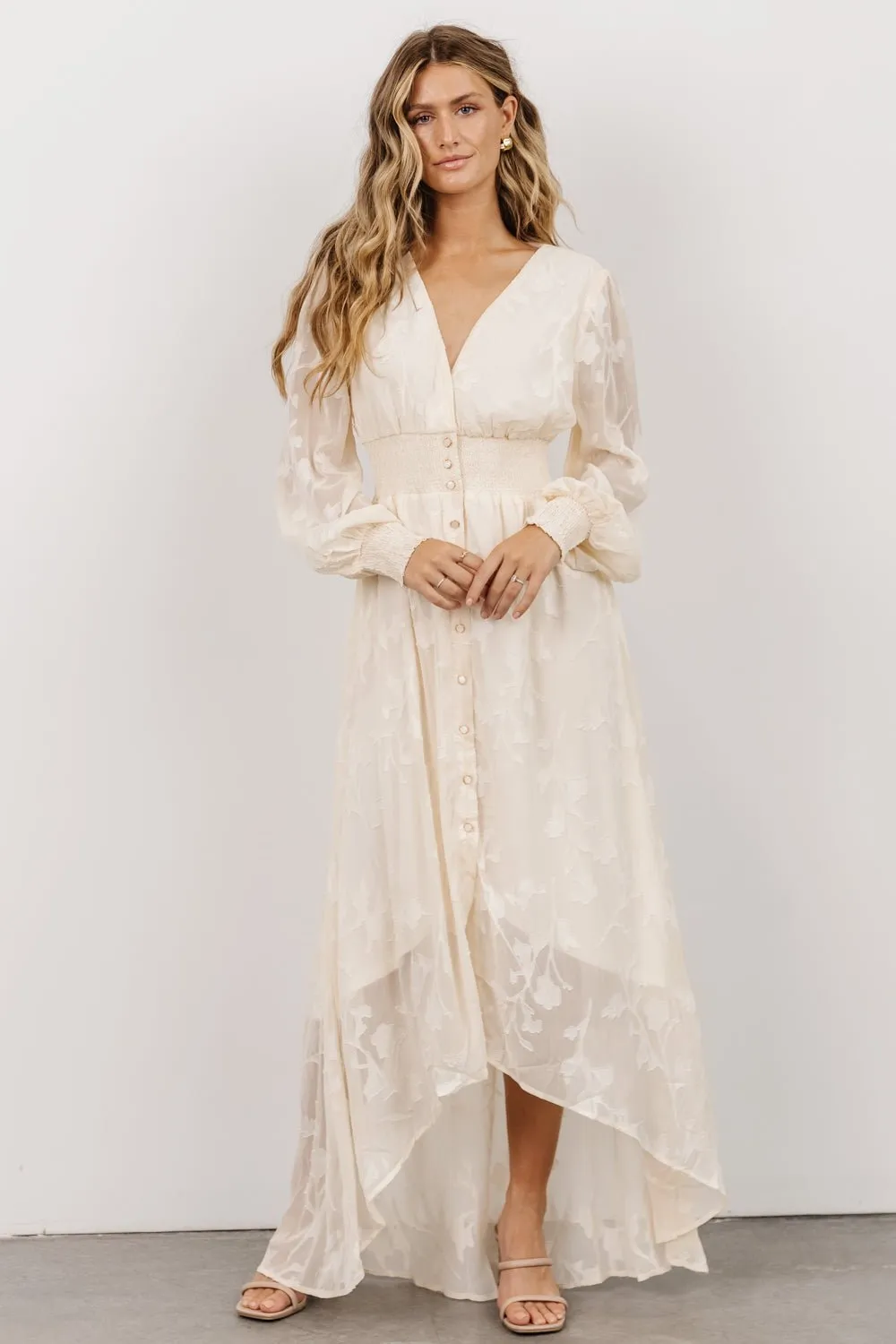 Mayfair High Low Maxi Dress | Vintage Cream sold by Baltic Born product image thumbnail 2
