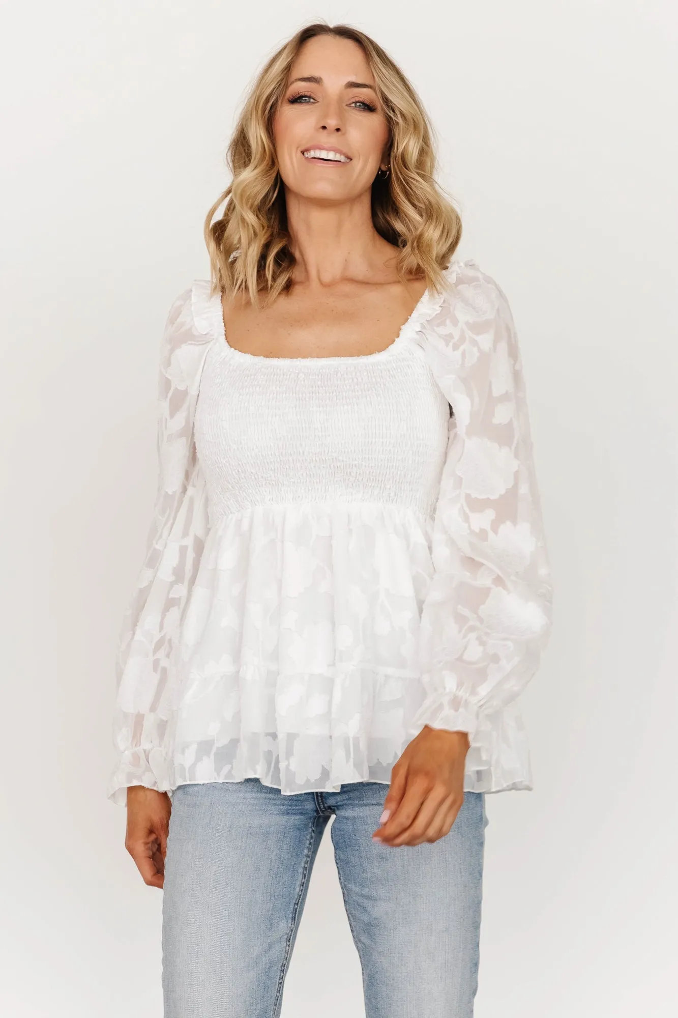 Ines Smocked Top | White sold by Baltic Born product image thumbnail 5