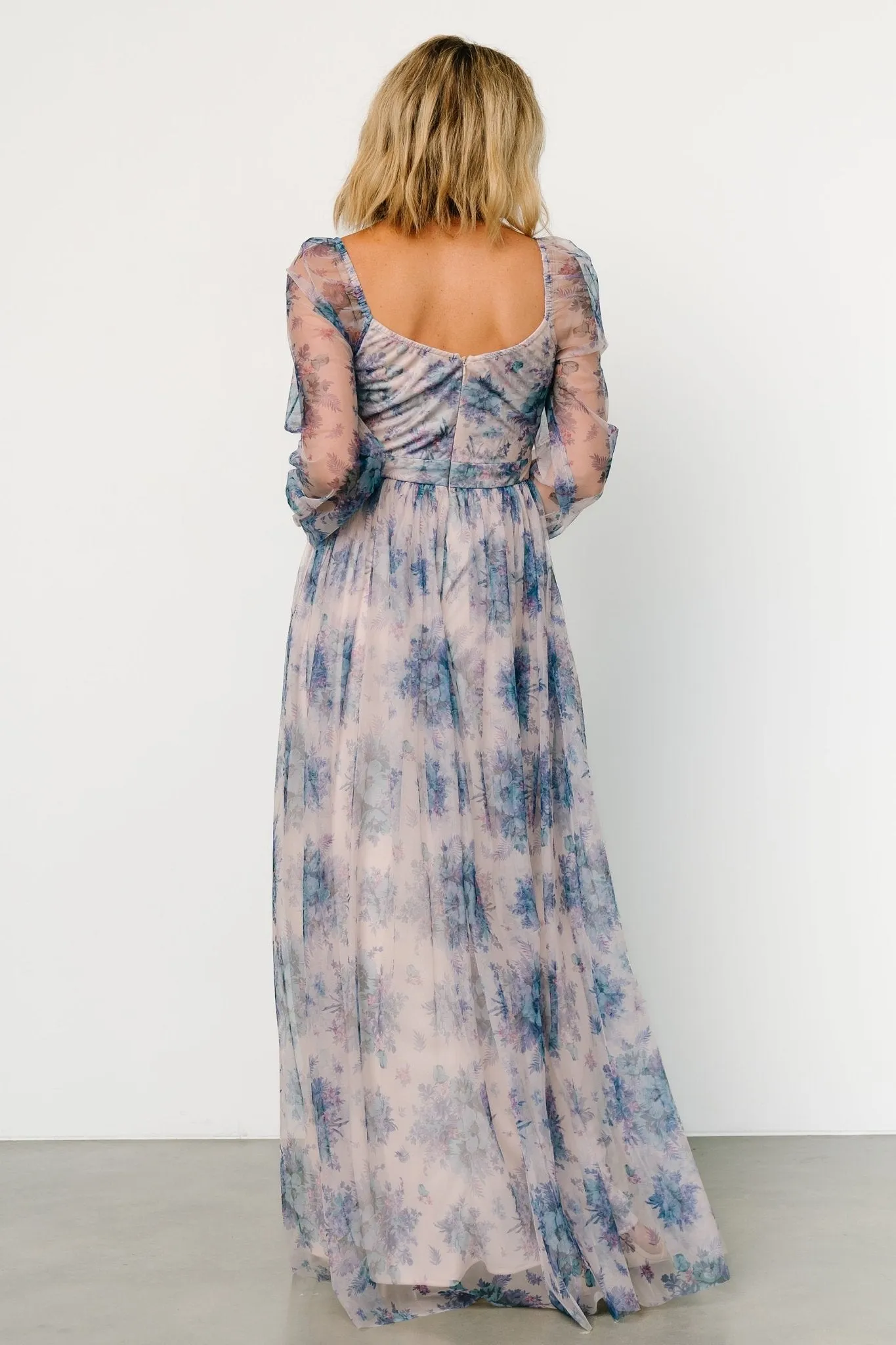 Desiree Tulle Maxi Dress | Natural + Slate Floral sold by Baltic Born product image thumbnail 4
