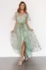 Marseille Embossed Maxi Dress | Sage Floral sold by Baltic Born