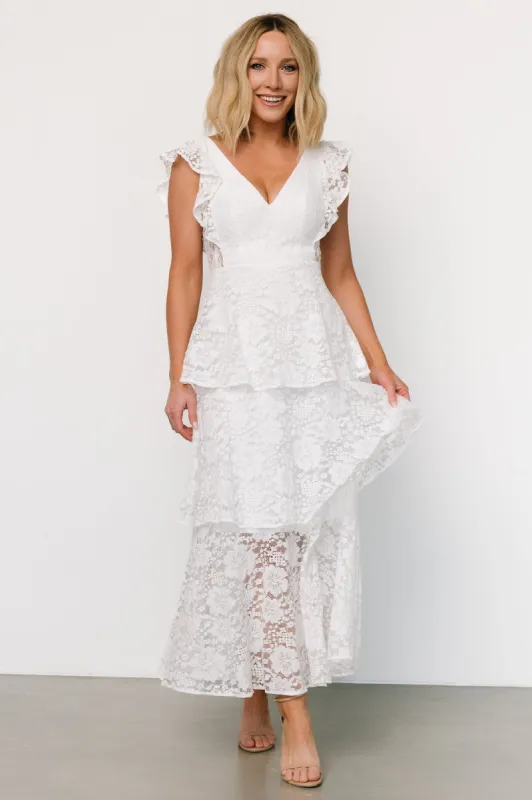 Margot Lace Tiered Maxi Dress | Off White sold by Baltic Born