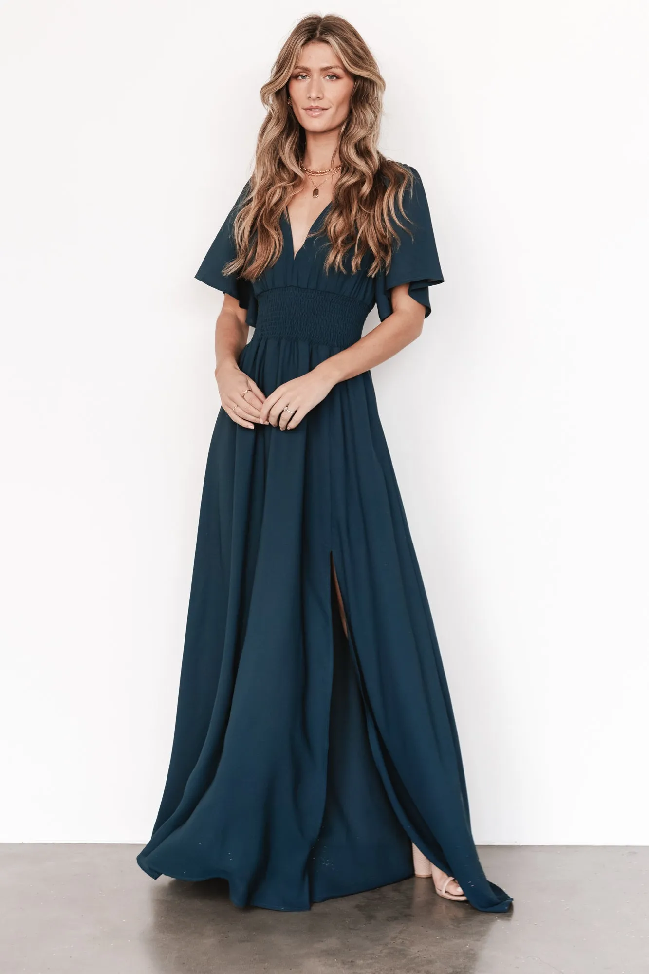 Verona Smocked Maxi Dress | Topaz sold by Baltic Born product image thumbnail 4