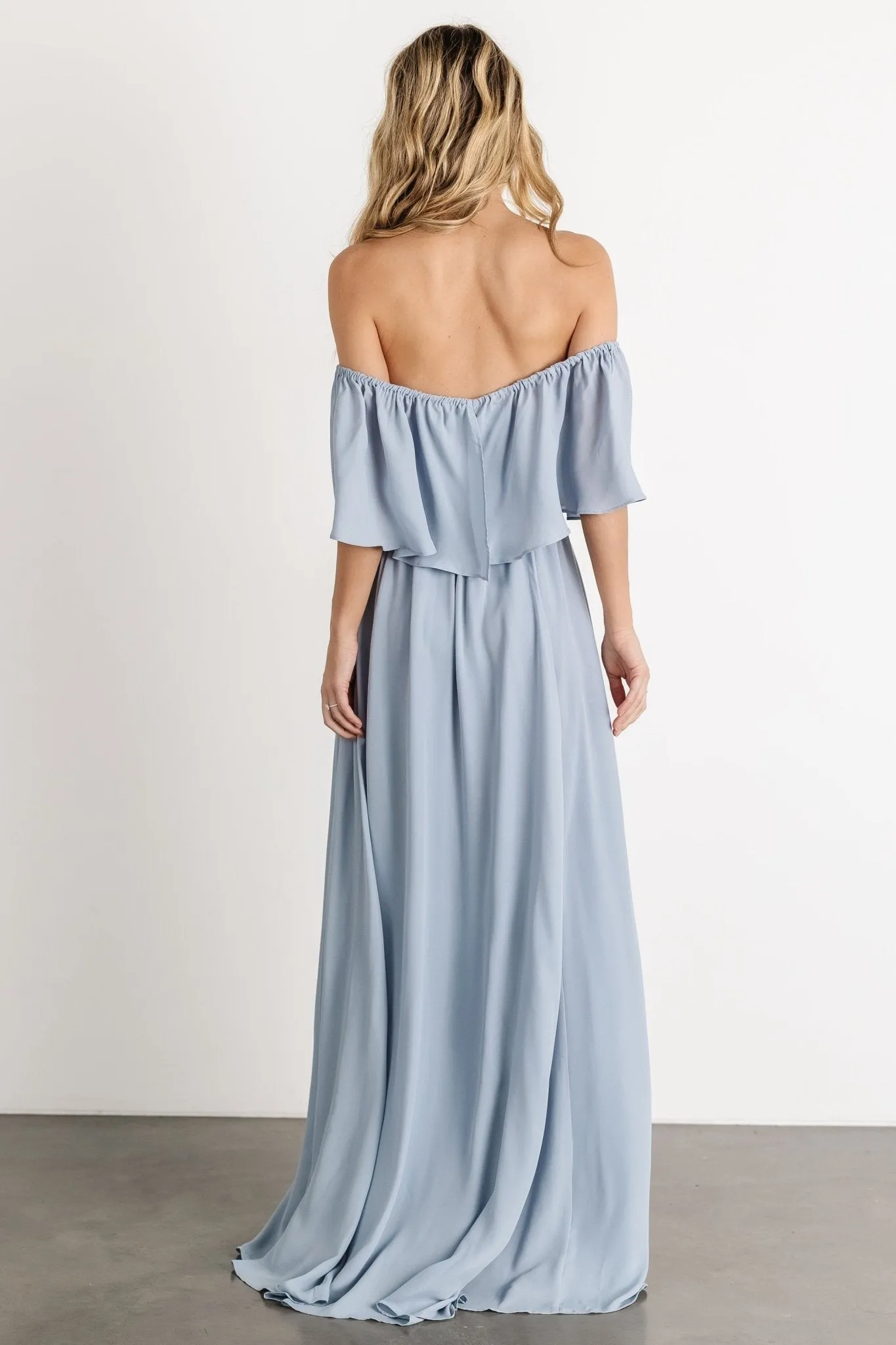 Diana Off Shoulder Maxi Dress | Light Blue sold by Baltic Born product image thumbnail 5